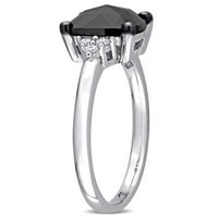 1-Carat T. W. diamant alb-negru 14kt inel de logodna din Aur Alb