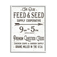 Stupell Industries The Old Feed and Seed Co-Op Graphic Art White Framed Art Print Wall Art, 24x30
