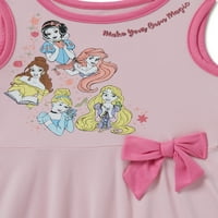 Disney Princess Fete Yummy Jersey Rochie, 2-Pack, Dimensiuni 4-15