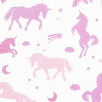 Copii regula Unicorn foaie Set, Twin Size, Fata, roz și violet