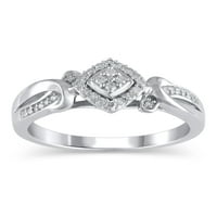 Carat T. W. ține-mă de mână inel de promisiune cu diamant din argint Sterling, Mărimea 9