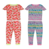 Set de pijamale cu mânecă scurtă și Legging pentru fete Wonder Nation, 4-10