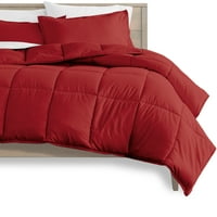 Bare Home microfibră 7 piese pat roșu și alb într-o pungă, rege