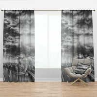 Panou cortină pentru peisaj urban Designart 'Black And White Panoramic London'