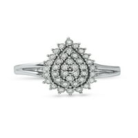 Imperial 10k aur alb 1 10CT TDW diamant Cluster inel pentru femei