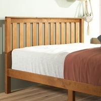 Zinus Alexia 37 pat cu platformă din lemn cu tăblie, Pin Rustic, Twin