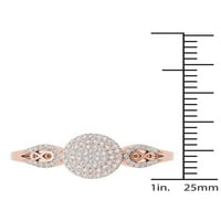 Carat T. W. diamant dublu Halo Cluster 10kt inel de logodna din Aur Roz