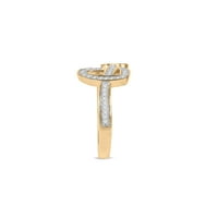 Imperial 1 6CT TDW diamant inima și săgeată inel în 10k Aur Galben