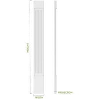 12W 60H 2 p plain PVC Pilaster w decorative Capital & bază