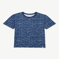 Tricou Cu Imprimeu Ondulat Pentru Băieți, Dimensiuni 4-18