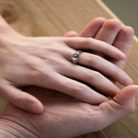 Carat TW negru și alb-negru diamant Sterling Silver Split deschis Gamba inel de logodna