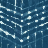 Monroe Albastru Zig-Zag Model Geometric Set De Foi De Pat Din 6 Piese-Regină