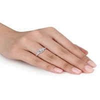 Carat T. W. diamant 10k aur alb inel de logodna