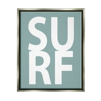 Stupell Surf Vara Distractiv Turcoaz Fraza Peisaj Pictura Gri Floater Înrămate Arta Imprimare Perete Arta